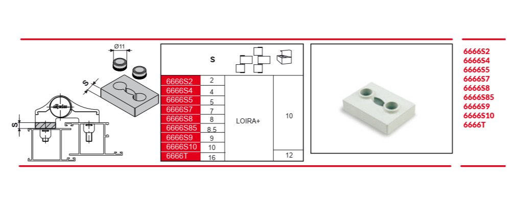 8.5mm SHIM SPACER FOR LOIRA + 7053 HINGE