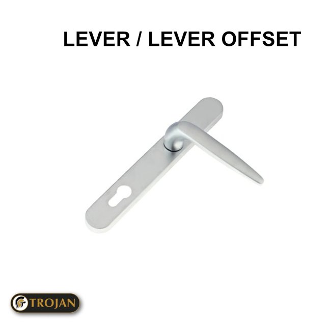 SPARTA DOOR HANDLE LEVER / LEVER OFFSET SATIN SILVER