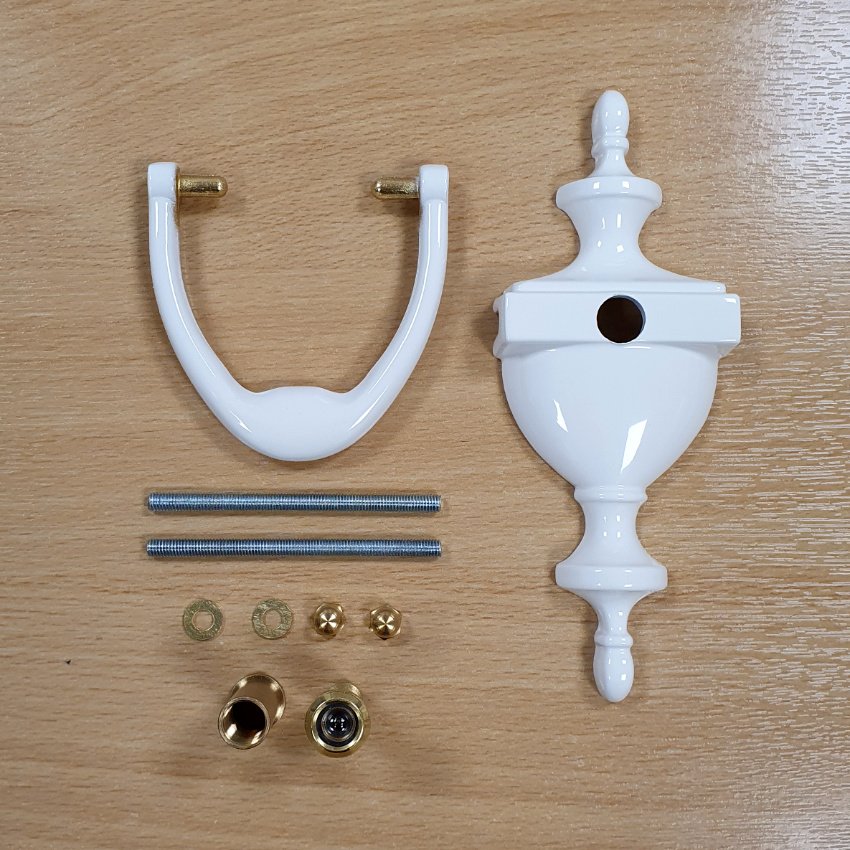 WHITE DOOR KNOCKER C/W SPY VIEWER