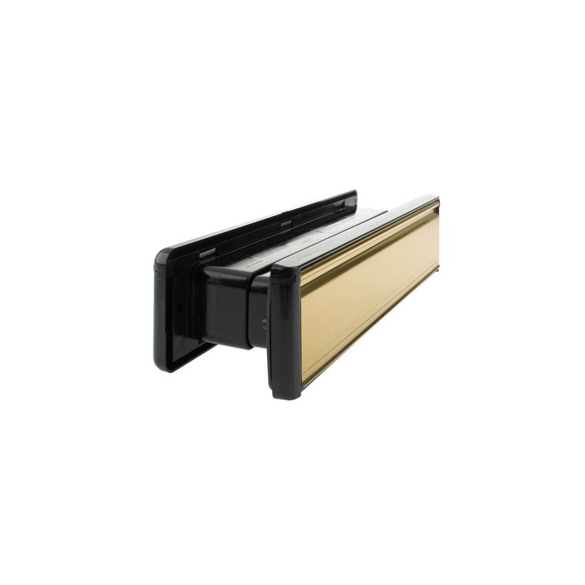 40/80 SLEEVE POLISHED GOLD FLAP, BLACK SURROUND 10" LETTER PLATE