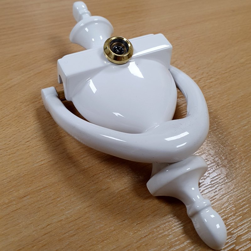 WHITE DOOR KNOCKER C/W SPY VIEWER