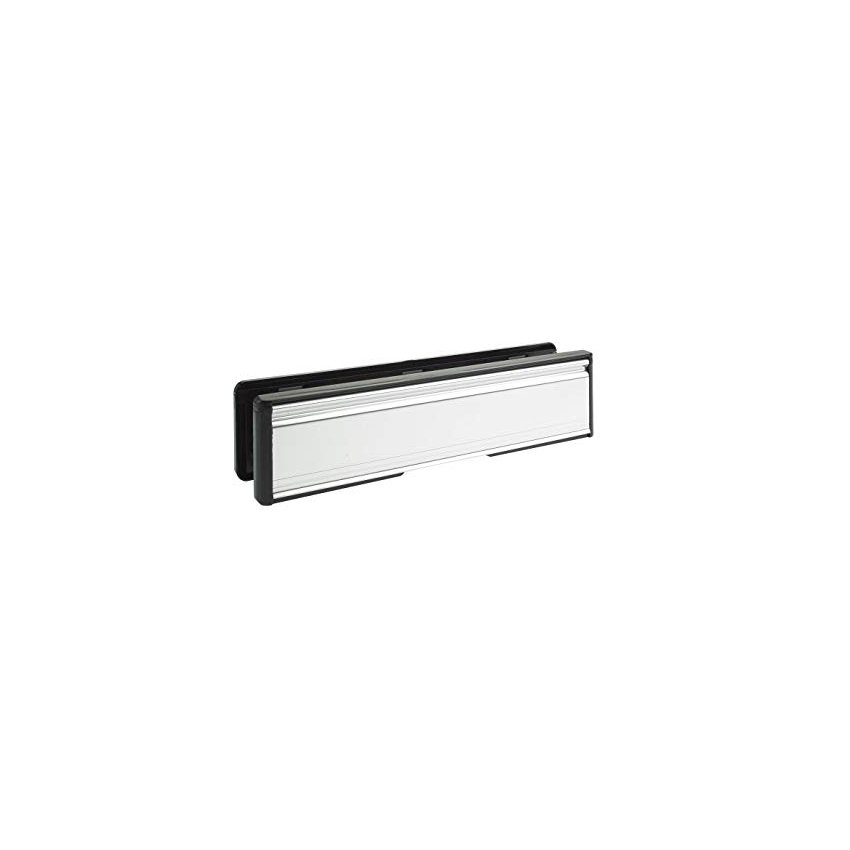 40/80 SLEEVE ANODISED SILVER FLAP, BLACK SURROUND 10" LETTER PLATE