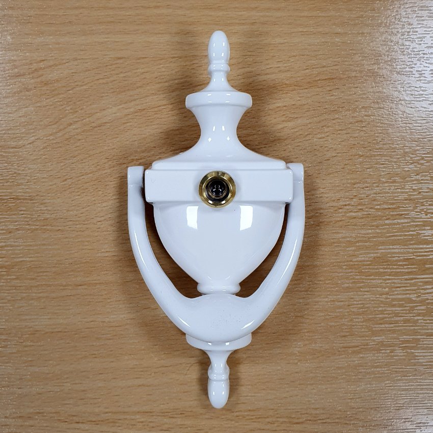 WHITE DOOR KNOCKER C/W SPY VIEWER