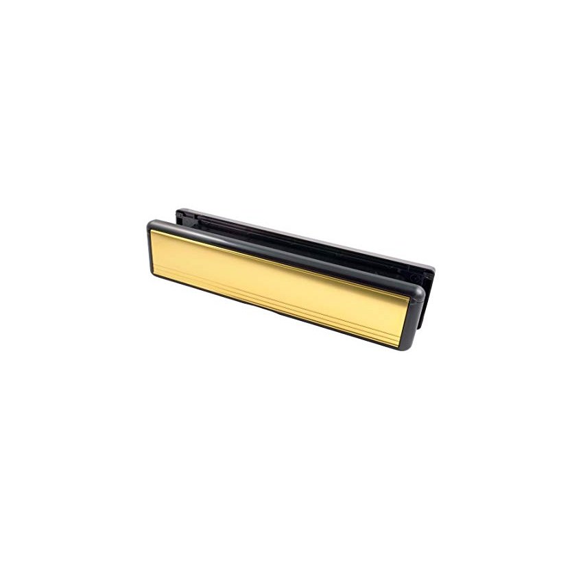 40/80 SLEEVE ANODISED GOLD FLAP, BLACK SURROUND 12" LETTER PLATE